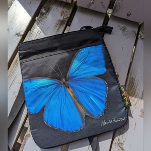Harold Feinstein Collection beautiful blue butterfly crossbody bag purse